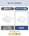 テンパックス強化／青みがなく無色透明／物体の色がクリアに見える