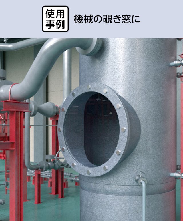 大型プレス機に「強化ガラス」を使用した事例