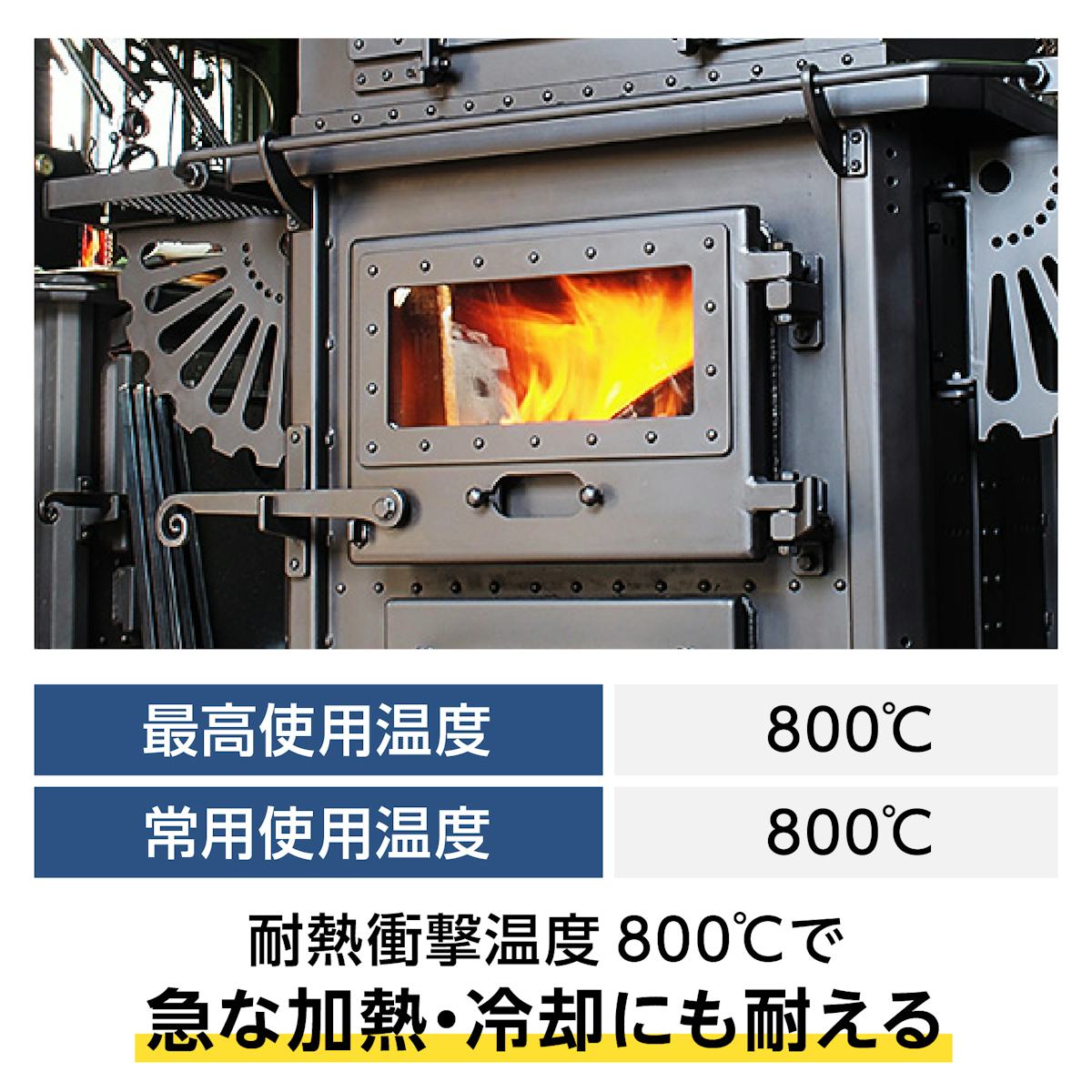  ネオセラム(工業製品用耐熱ガラス) - すすがついても目立ちにくいあめ色(茶色)のガラス／薪ストーブの覗き窓に最適